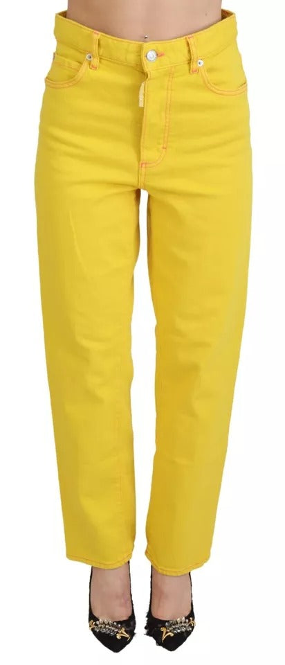 Dsquared² Sarı Yüksek Bel Düz Kot Boston Pantolon Pamuklu
